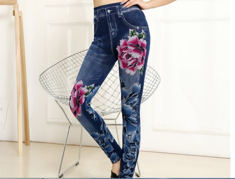 Women's clothing Yiwu leggings factory direct supply spring and autumn imitation denim leggings