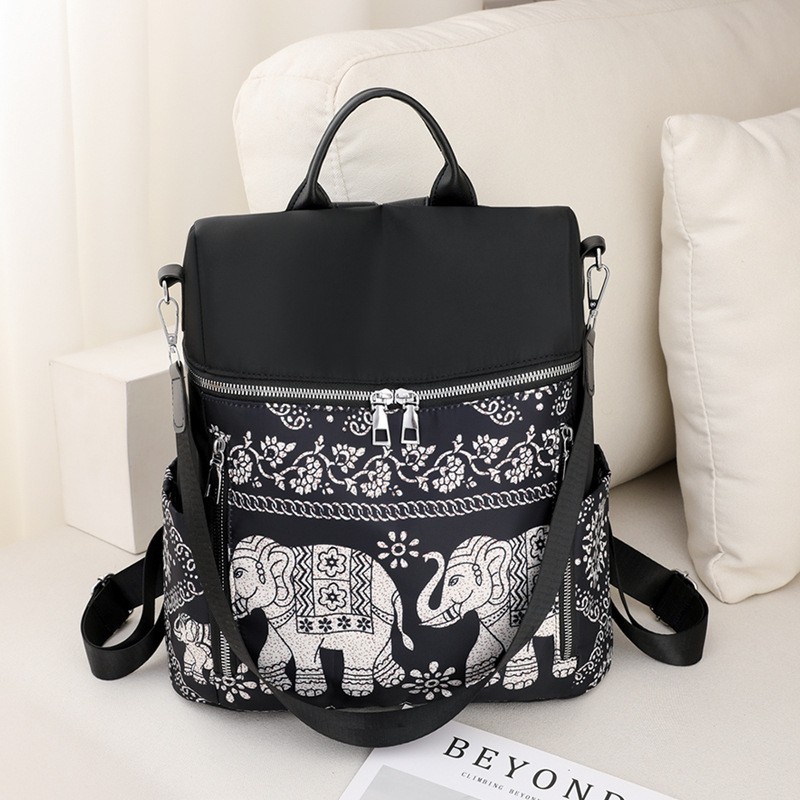 2024 Korean new lightweight Oxford cloth backpack women's bag travel simple canvas plaid backpack dual-purpose schoolbag women