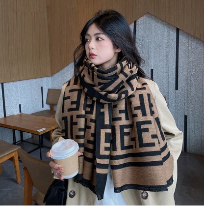 Fashion Korean style plaid imitation cashmere scarf