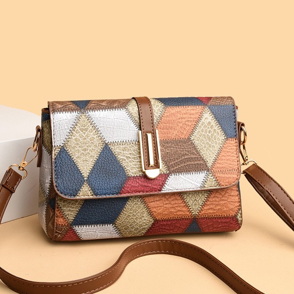 Large-Capacity Bag for Women, Popular Cross-Border Fashion Women's Shoulder Crossbody Bag, Contrasting Color Soft Leather Handbag for Middle-Aged Moms 616 Sold 5.