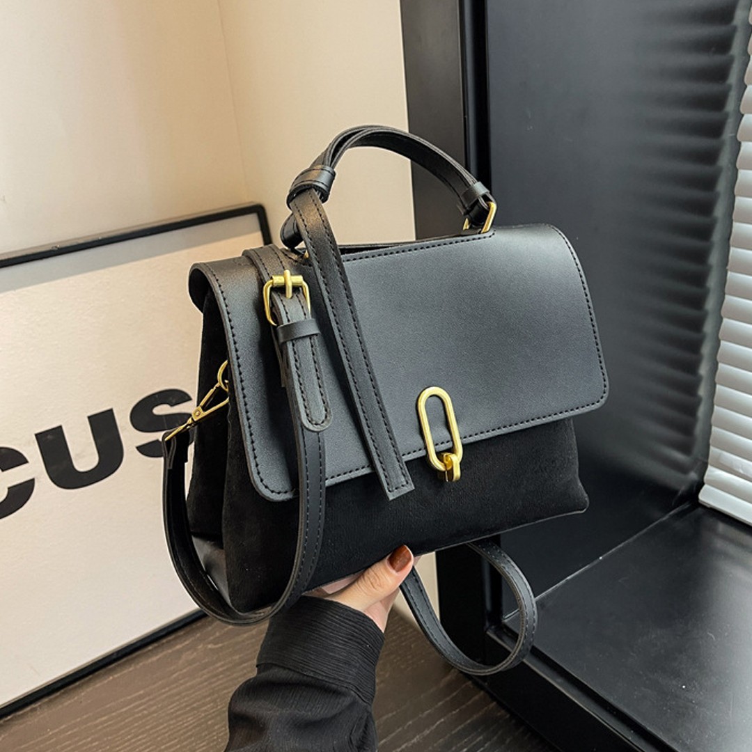 Frosted retro large-capacity handbag for women, this year's popular autumn and winter new style, fashionable and versatile, single shoulder crossbody bag for women