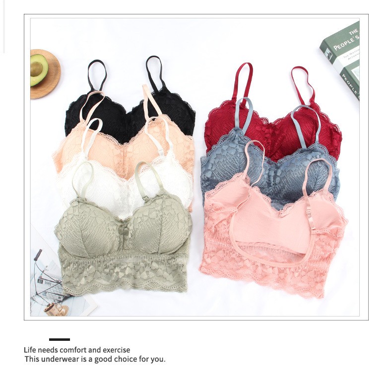 New Sexy Peach Heart Lace Beautiful Back Wrapped Chest Adjustable Shoulder Straps Suspbottomer Tube Top Women's Anti-Exposure Bottoming Intimates.