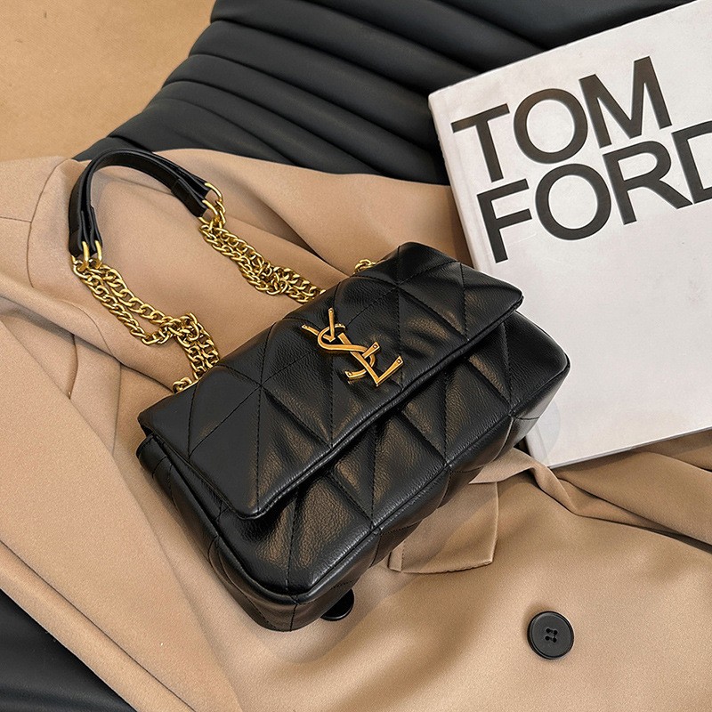 High-end feeling bag women's 2025 new fashion popular style diamond lattice chain shoulder bag commuter all-match messenger bag