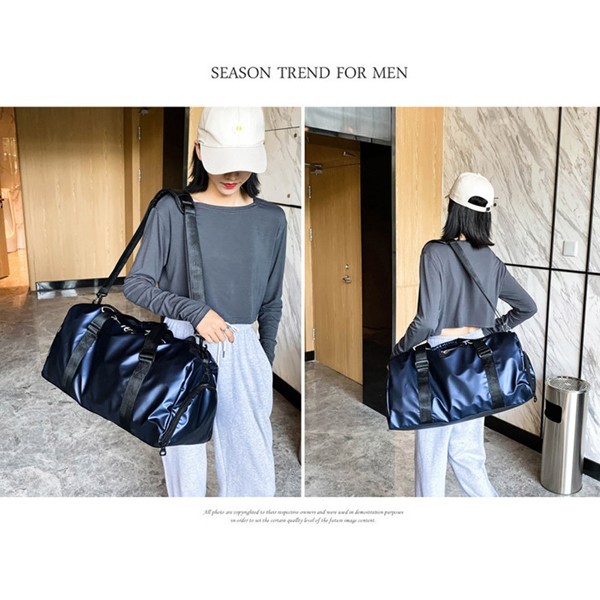 Trolley large-capacity travel bag universal dry and wet separation sports fitness storage bag business trip luggage bag.
