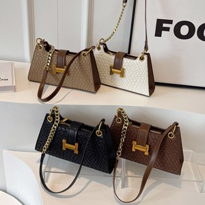 Simple underarm bag for women new style H buckle spring and summer crossbody solid color small square bag high-grade stone pattern bag shoulder bag