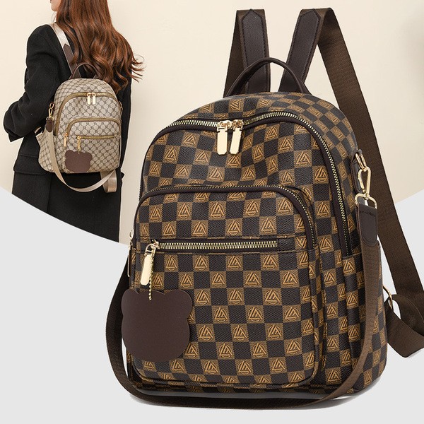 New PU Backpack Women's 2026 Commuter Leisure Fashion All-match Large Capacity Women's Backpack Travel Bag.