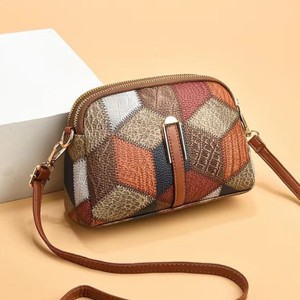 2024 new versatile crossbody small bag double zipper handbag shoulder bag middle-aged female mother shopping coin clutch bag