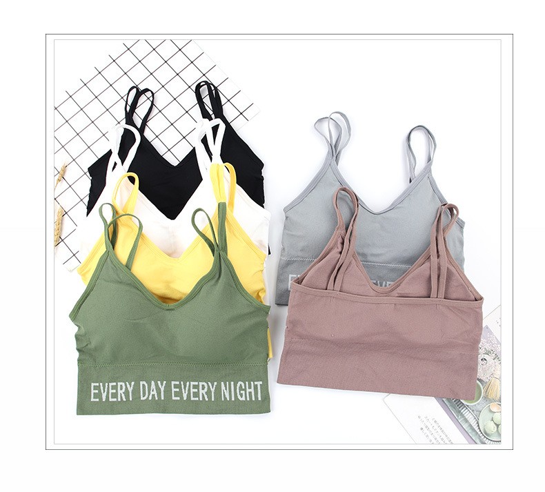 New Seamless Thin Belt Beautiful Back Tube Top Sports Anti-running Light Underwear No Steel Ring Sexy Sling Sling Letter Wrapped Chest Girl.
